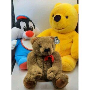 Vintage Sears Winnie The Pooh  Tyco Baby Sylvester Plush Toys Gund Jointed